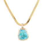 Turquoise Baron Snake Chain Pendant Necklace - Barse Jewelry