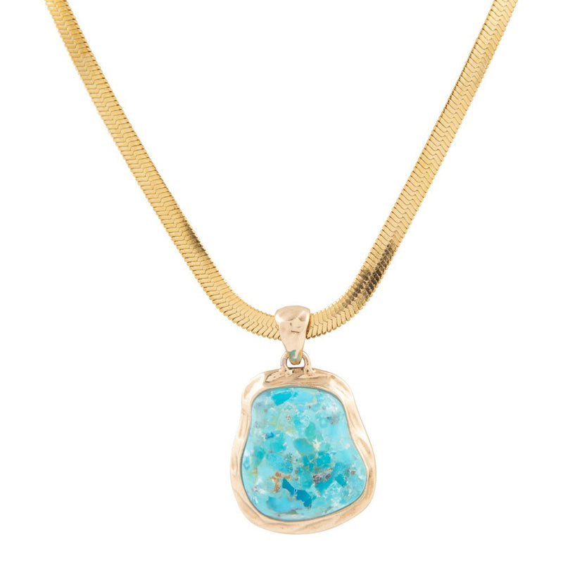 Turquoise Baron Snake Chain Pendant Necklace - Barse Jewelry