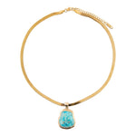 Turquoise Baron Snake Chain Pendant Necklace - Barse Jewelry