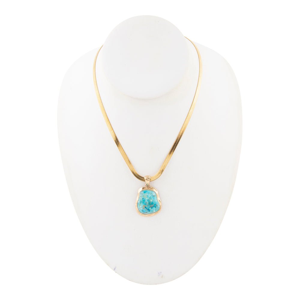 Turquoise Baron Snake Chain Pendant Necklace - Barse Jewelry