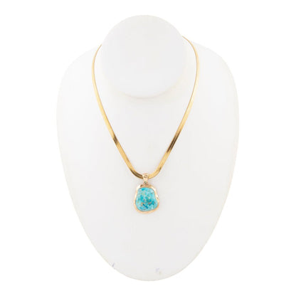 Turquoise Baron Snake Chain Pendant Necklace - Barse Jewelry