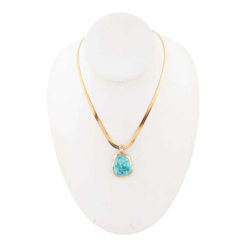 Turquoise Baron Snake Chain Pendant Necklace - Barse Jewelry