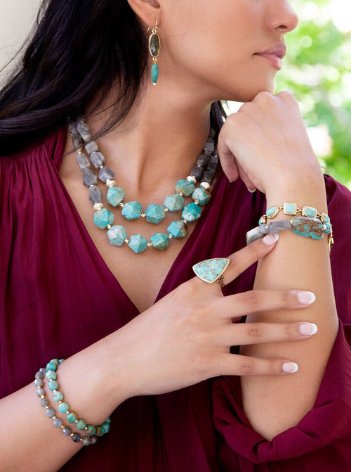 Turquoise Triangle Ring - Barse Jewelry