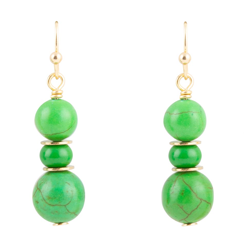 Vibrant Green Magnesite Drop Earrings - Barse Jewelry