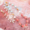 Watermalon Kiss Mint Jasper Golden Long Necklace - Barse Jewelry