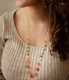 Watermalon Kiss Mint Jasper Golden Long Necklace - Barse Jewelry