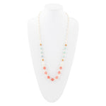 Watermalon Kiss Mint Jasper Golden Long Necklace - Barse Jewelry