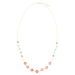 Watermalon Kiss Mint Jasper Golden Long Necklace - Barse Jewelry
