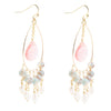 Watermelon Kiss Mint Blue Jasper Chandelier Golden Earrings - Barse Jewelry