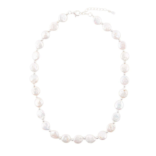 White Fresh Water Pearl Sterling Silver Necklace
