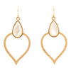 White Mother of Pearl Bedouin Golden Drop Earrings - Barse Jewelry