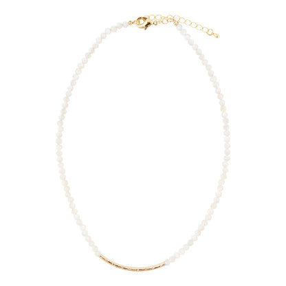 White Mother of Pearl Golden Bar Necklace - Barse Jewelry