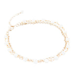 White Mother of Pearl Golden Chain Bracelet - Barse Jewelry
