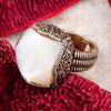 White Mother of Pearl Golden Chunky Ring - Barse Jewelry