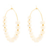 White Mother of Pearl Golden Hoop Earrings - Barse Jewelry