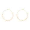 White Mother of Pearl Golden Hoop Earrings - Barse Jewelry