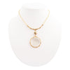 White Mother of Pearl Golden Statement Pendant Necklace - Barse Jewelry