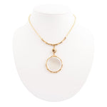 White Mother of Pearl Golden Statement Pendant Necklace - Barse Jewelry