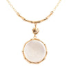 White Mother of Pearl Golden Statement Pendant Necklace - Barse Jewelry