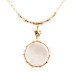 White Mother of Pearl Golden Statement Pendant Necklace - Barse Jewelry