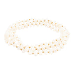 White Mother of Pearl Golden Stretch Bracelet Set - Barse Jewelry