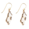 White Mother of Pearl Maltese Cross Golden Drop Earrings - Barse Jewelry