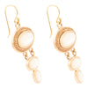 White Mother of Pearl Ovation Golden Drop Earrings - Barse Jewelry