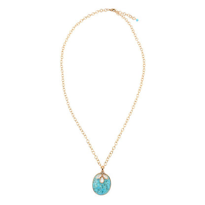 White Mother of Pearl Petal Golden Pendant Necklace - Barse Jewelry