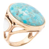 White Mother of Pearl Petals Golden Statement Ring - Barse Jewelry