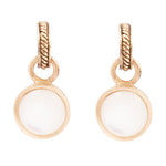 White Mother of Pearl Spotlight Golden Drop Earrings - Barse Jewelry