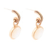 White Mother of Pearl Spotlight Golden Drop Earrings - Barse Jewelry