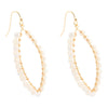 White Mother of Pearl Tear Drop Golden Loop Earrings - Barse Jewelry