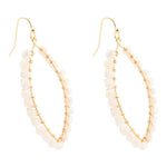 White Mother of Pearl Tear Drop Golden Loop Earrings - Barse Jewelry
