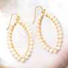 White Mother of Pearl Tear Drop Golden Loop Earrings - Barse Jewelry
