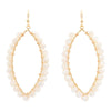 White Mother of Pearl Tear Drop Golden Loop Earrings - Barse Jewelry