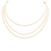 White Mother of Pearl Triple Strand Golden Necklace - Barse Jewelry