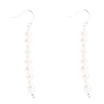 White Pearl Linear Sterling Silver Drop Earrings - Barse Jewelry