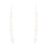 White Pearl Linear Sterling Silver Drop Earrings - Barse Jewelry