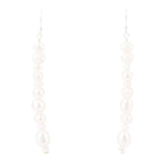 White Pearl Linear Sterling Silver Drop Earrings - Barse Jewelry