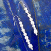 White Pearl Linear Sterling Silver Drop Earrings - Barse Jewelry