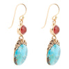 Wilder Turquoise Carnelian Golden Drop Earrings - Barse Jewelry