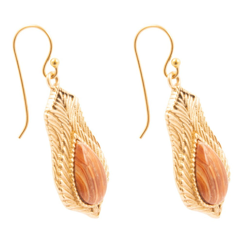 Winged Copper Opal Golden Drop Earrings - Barse Jewelry