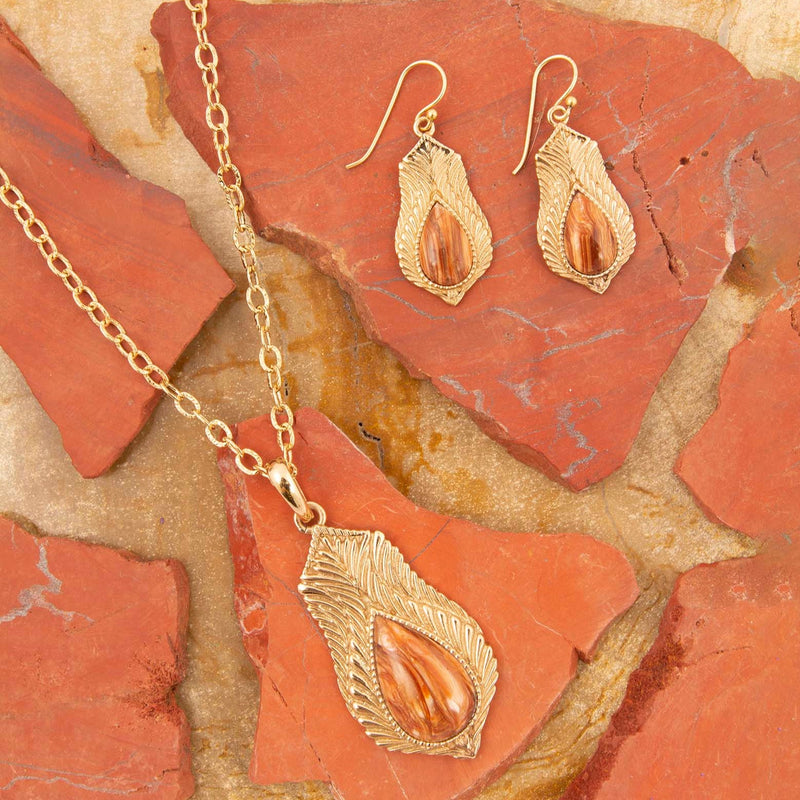 Winged Copper Opal Golden Drop Earrings - Barse Jewelry