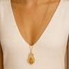 Winged Orange Copper Opal Golden Pendant Necklace - Barse Jewelry