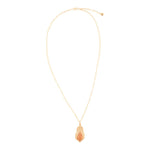 Winged Orange Copper Opal Golden Pendant Necklace - Barse Jewelry