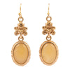 Yellow Agate Golden Lotus Drop Earrings - Barse Jewelry