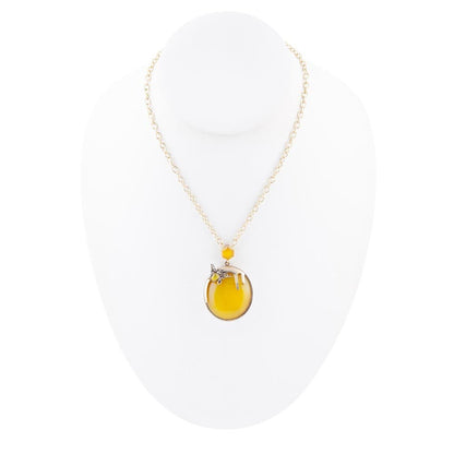 Yellow Agate Honey Drip Golden Necklace - Barse Jewelry
