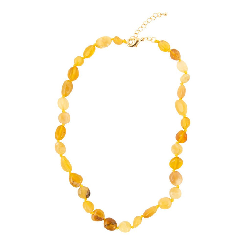 Yellow Opal Nugget Knotted Golden Necklace - Barse Jewelry