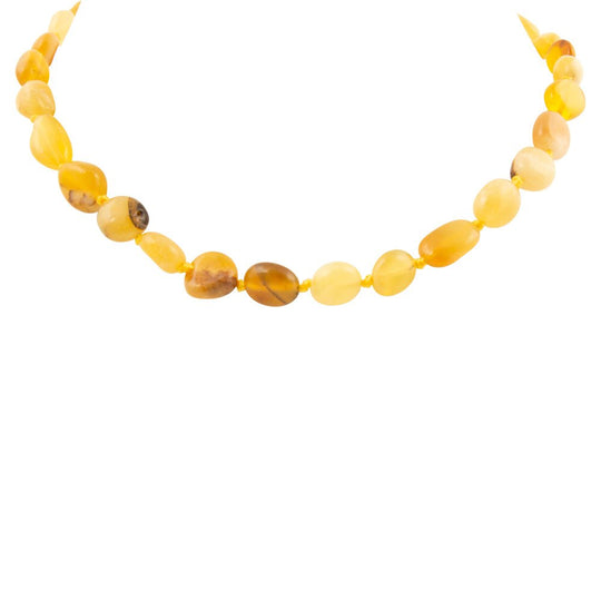 Yellow Opal Nugget Knotted Golden Necklace