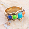 Zion Blue Turquoise Colorful Golden Ring - Barse Jewelry